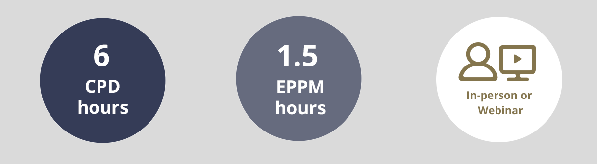 6 CPD Hours / 1.5 EPPM Hours